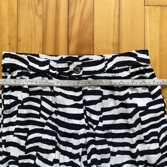 Armani Jeans Black White Zebra Print Wide Leg Pants Women's Size 38 - Picture 6 of 7